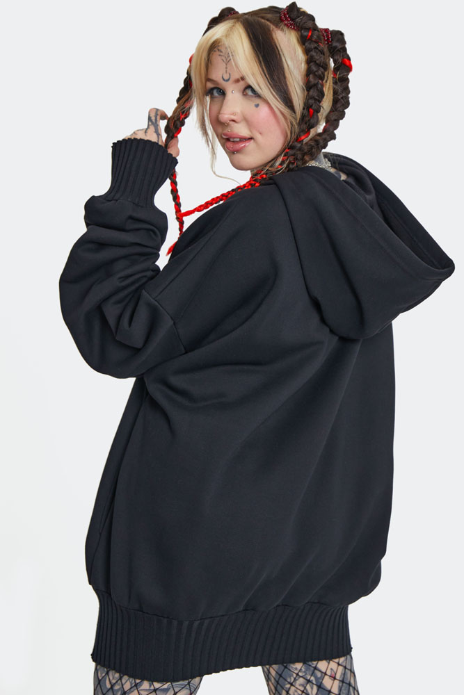 Sitting Baphomet Microfleece Zip-Up Hoodie