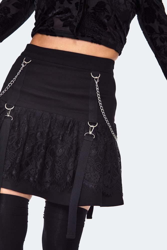 Lace Frill Mini Skirt