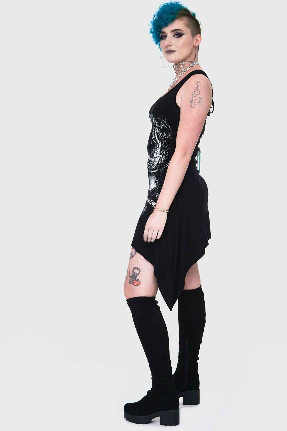 Modern witch witchy dress with back ties