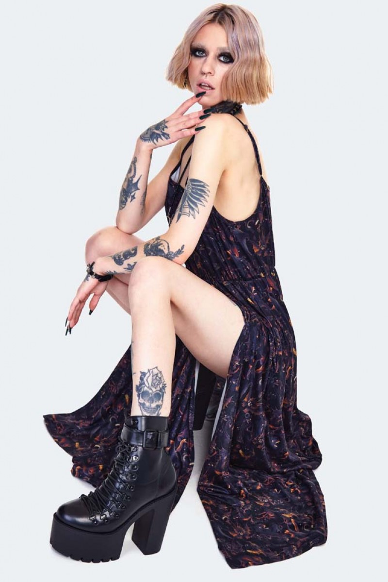 Paradise Lost Maxi Split Dress | Alternative Clothing Store | Gothic, Punk,  Metal, Rock