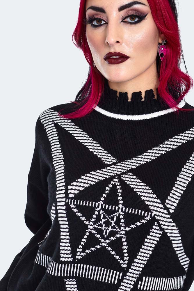 Pentagram Star Oversized Sweater
