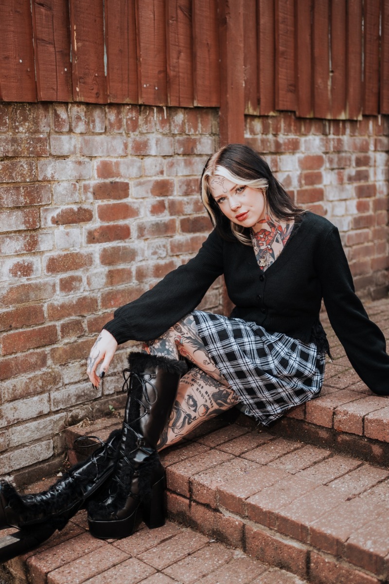 Teen Spirit Black Tartan Pleated Skirt