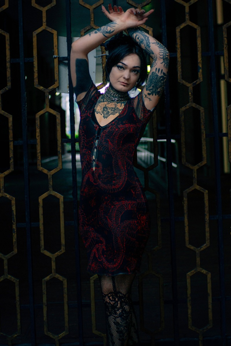 Snake Skeleton Mini Dress