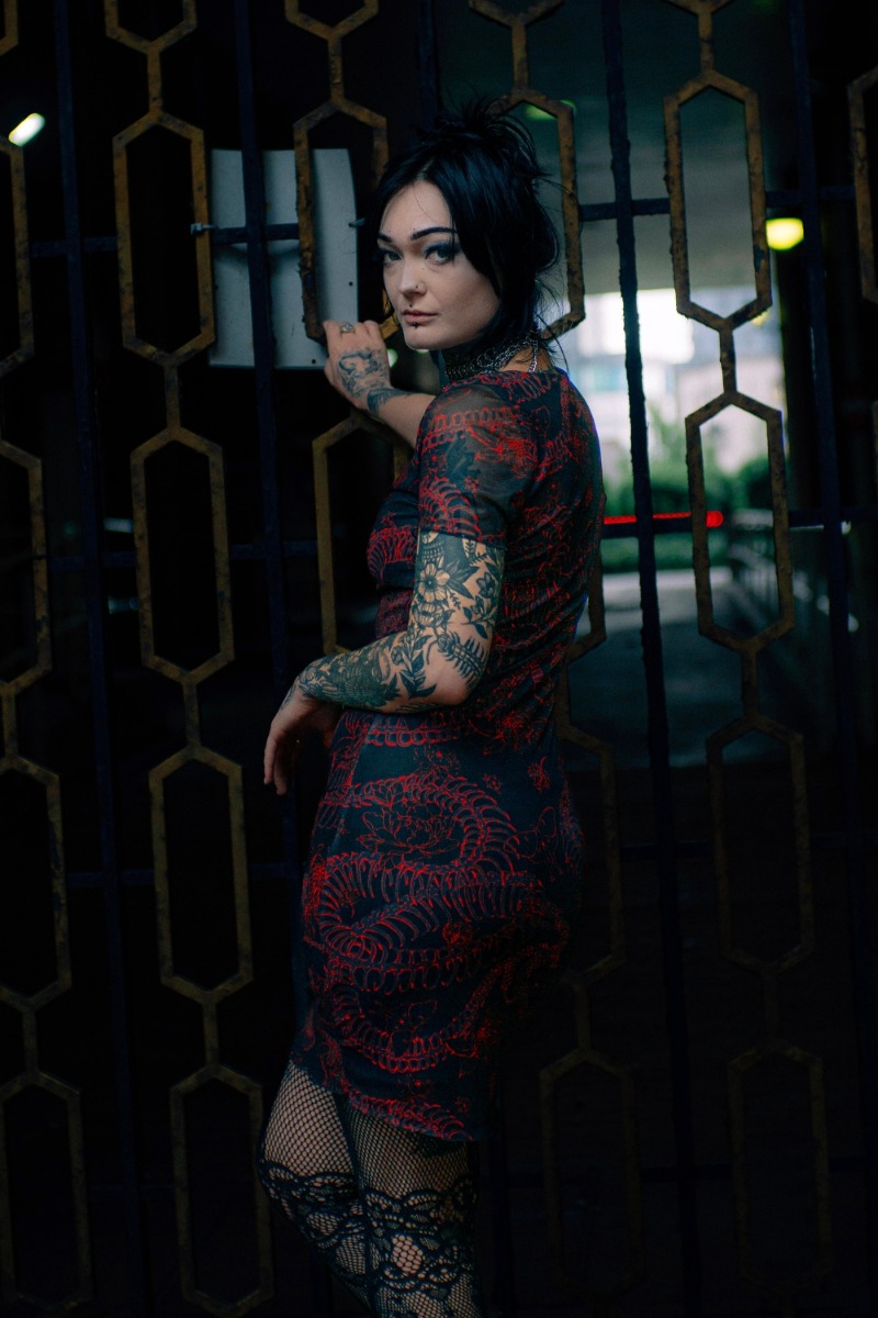 Snake Skeleton Mini Dress