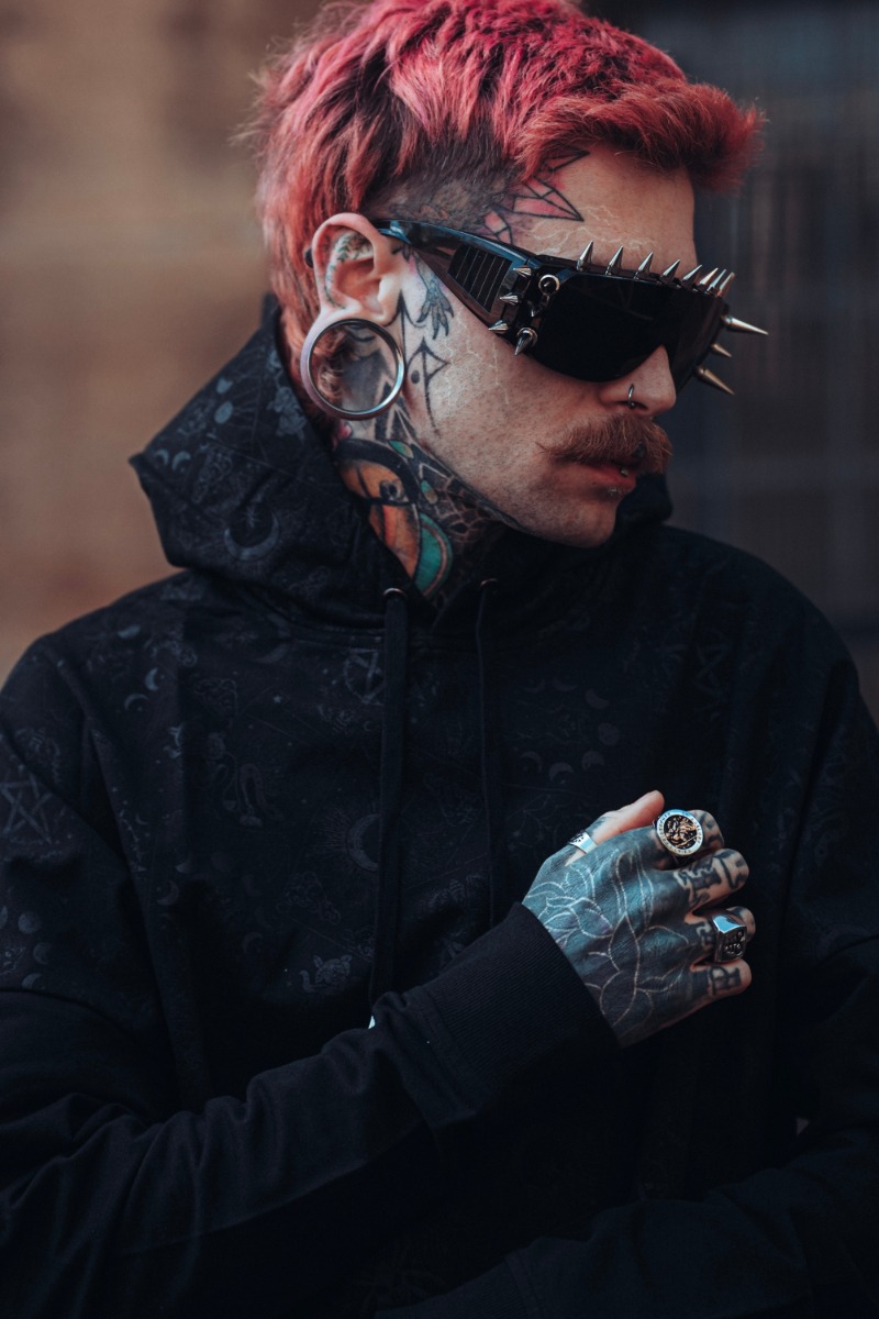 Spike Stud Oversized Black Sunglasses