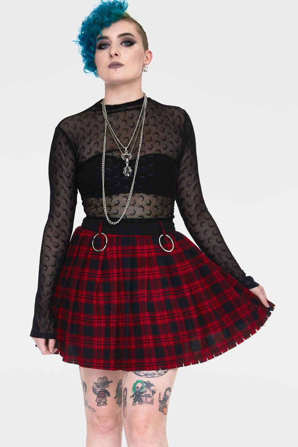 Teen Spirit Red Tartan Pleated Skirt | Alternative Clothing Store ...