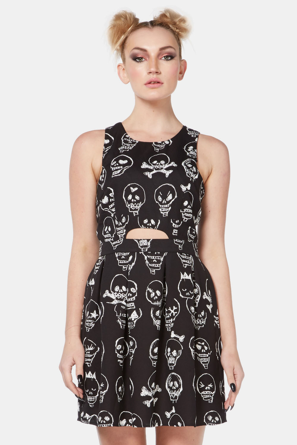 cut out skull dress Skull Dress Women Punk 3d Print Blood Sundress Gesture Ladies Dresses